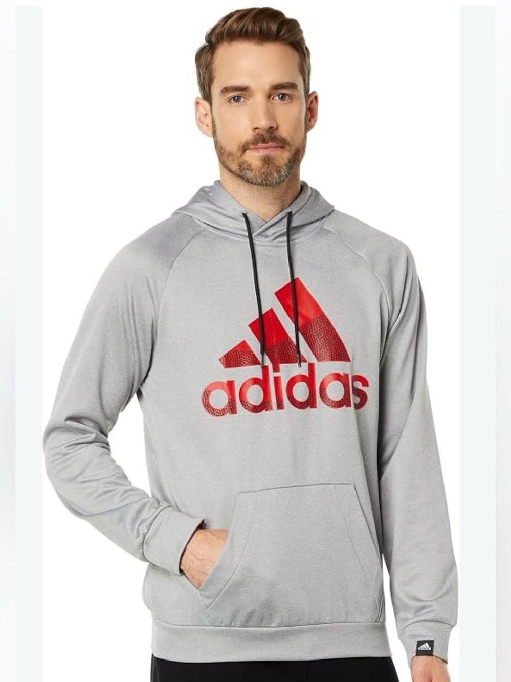 •Adidas Game & Go Scarlet Logo Gray Hoodie Sweatshirt! LIKE NEW!